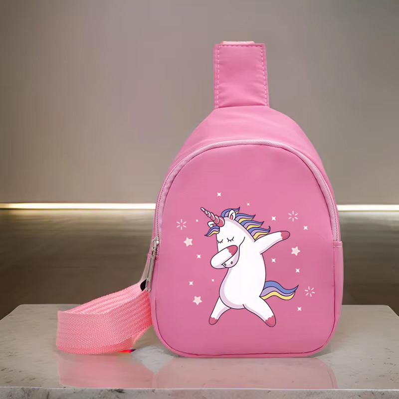 Canvas Backpack Casual - Cute Rainbow Unicorn Print Children's Chest
