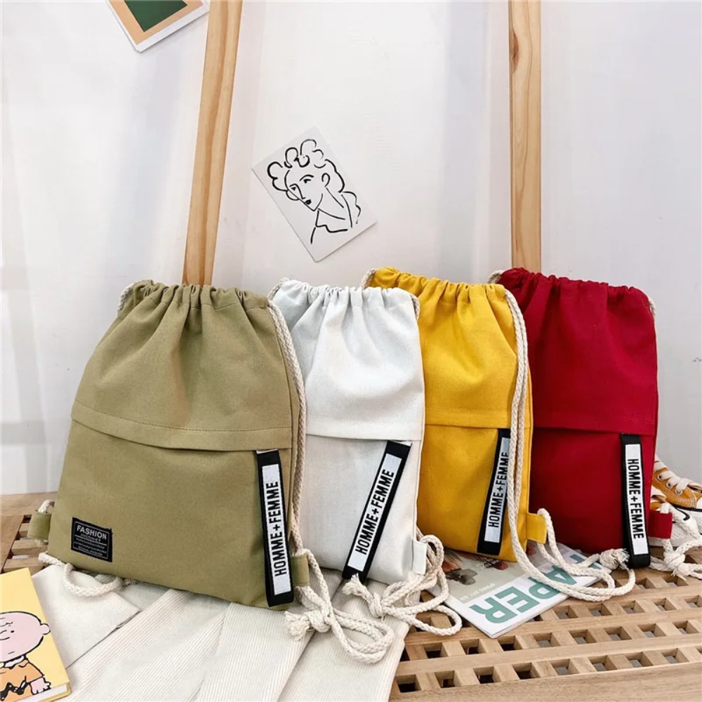 Canvas Backpack Casual - Student Canvas Bag Drawstring Style Backpack