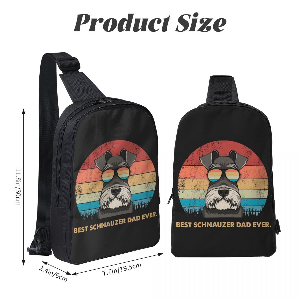Best Schnauzer Dad Ever Chest  - Sling Backpack Shoulder review and price