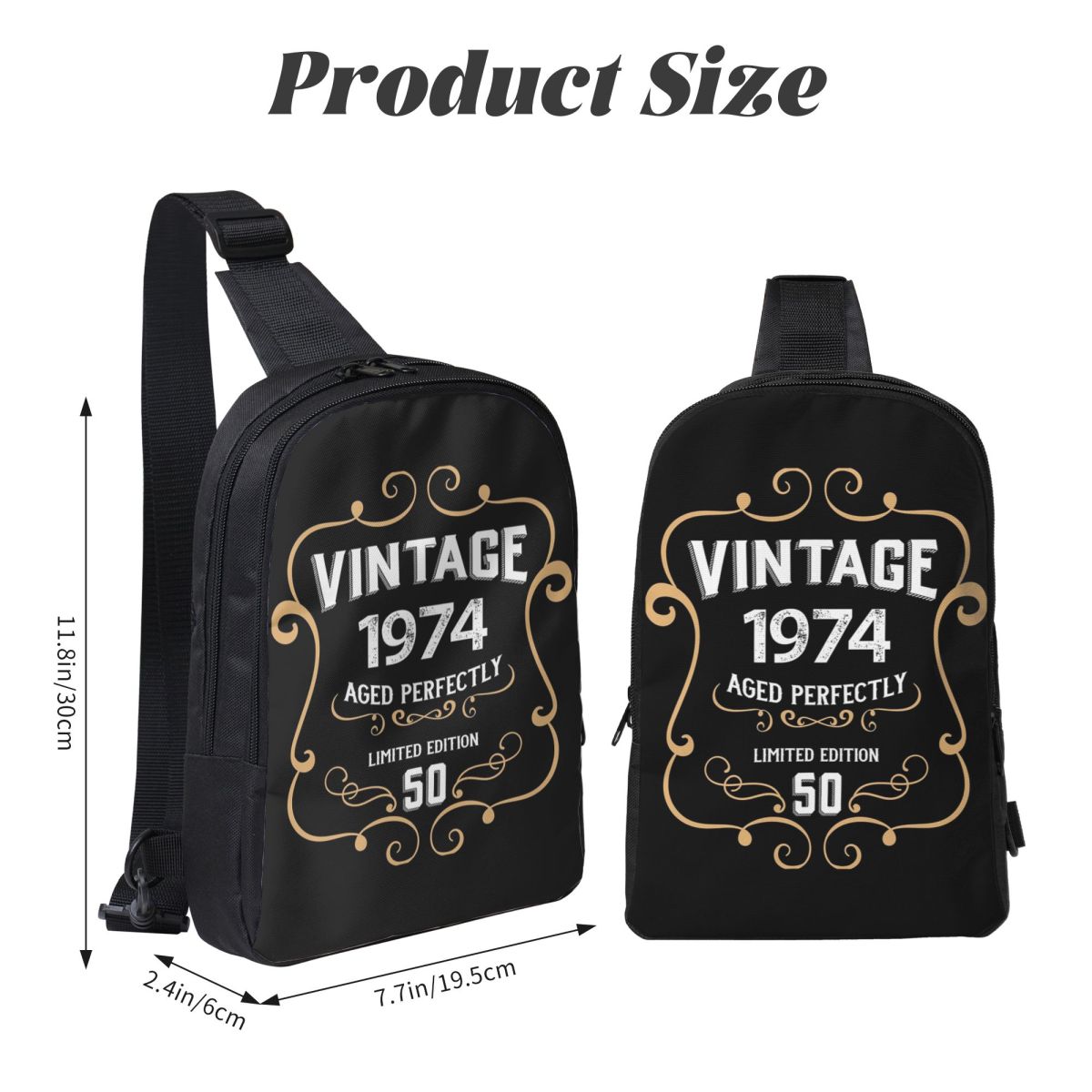 50th Birthday Vintage 1974 Age - Sling Backpack Shoulder review and price