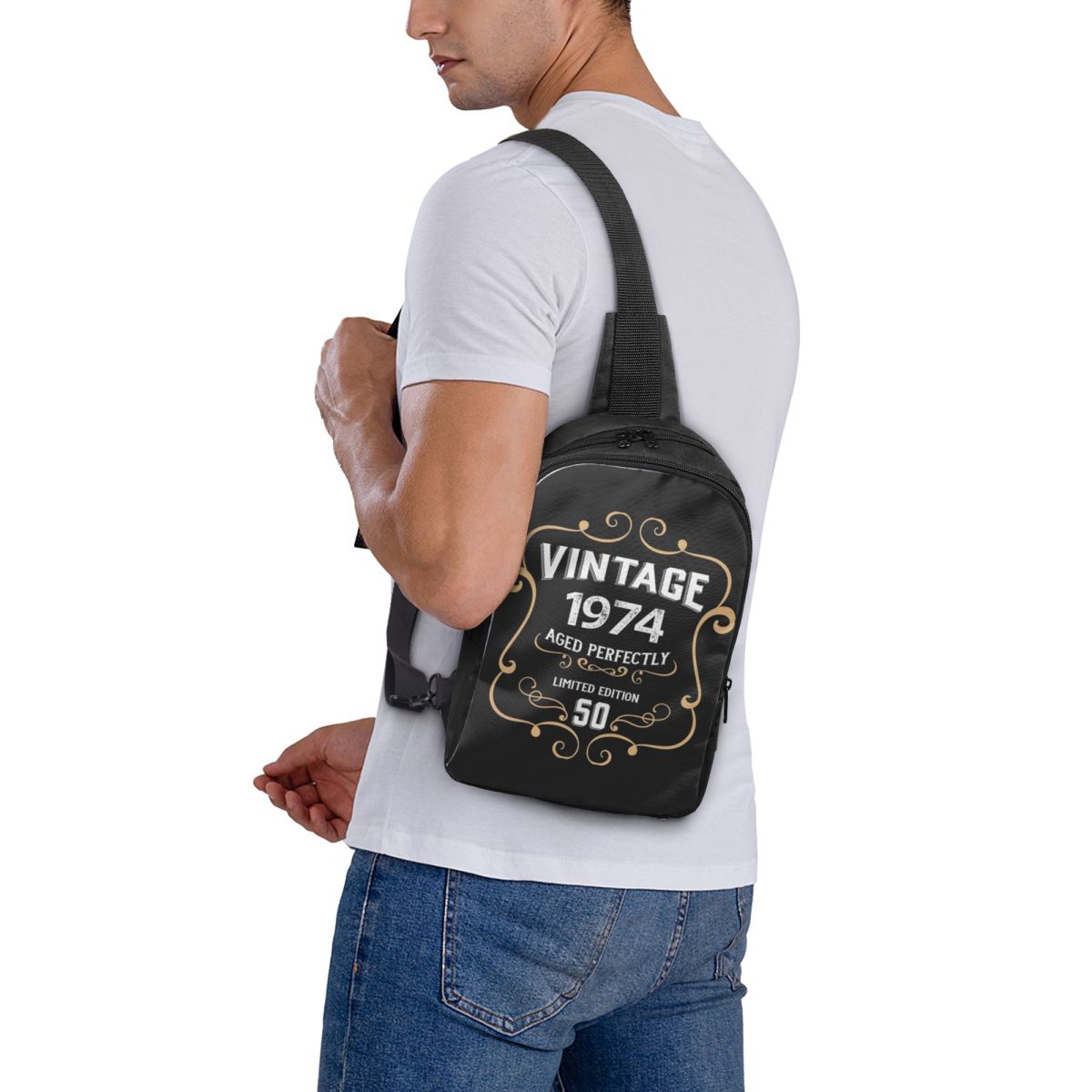 50th Birthday Vintage 1974 Age - Sling Backpack Shoulder review and price