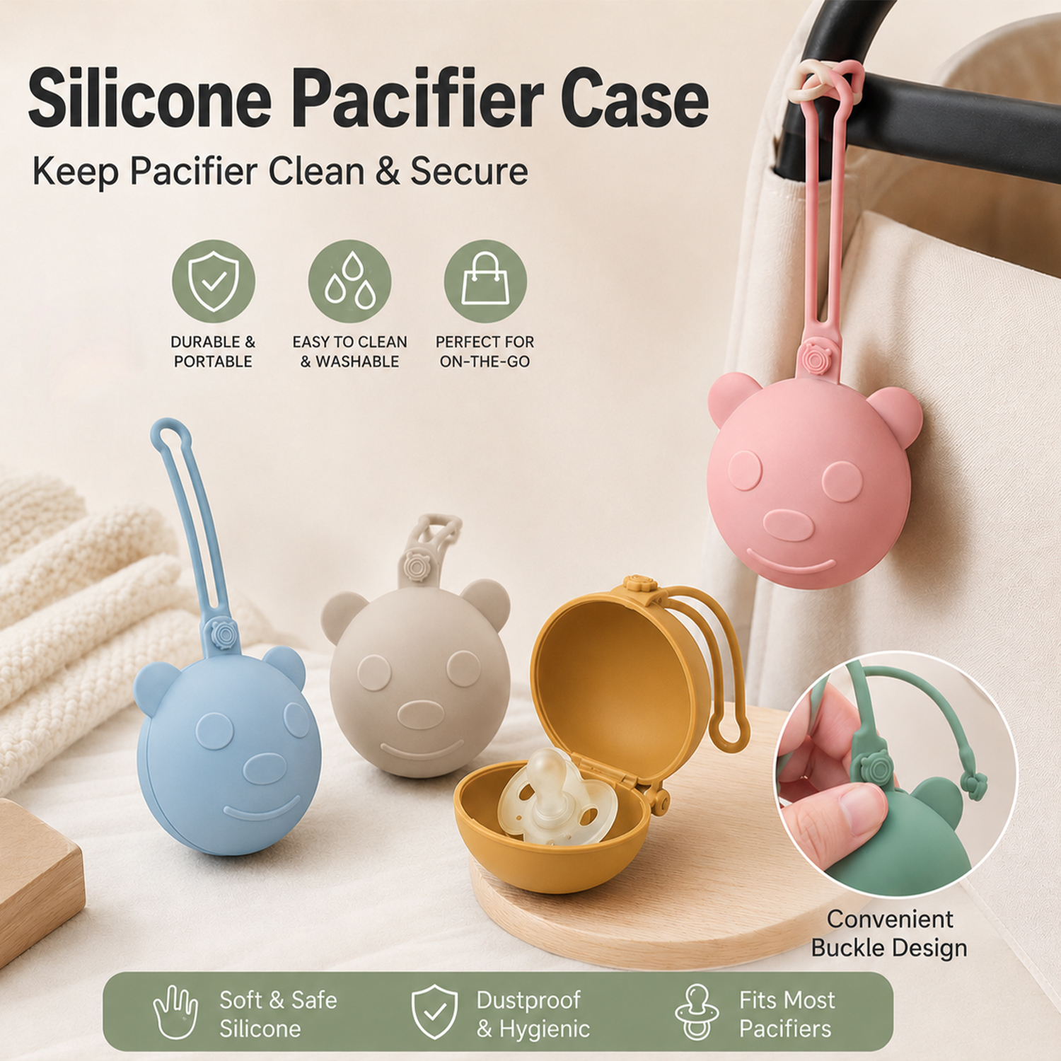 Bear-shaped portable silicone  - Backpack Diaper Bag review and price