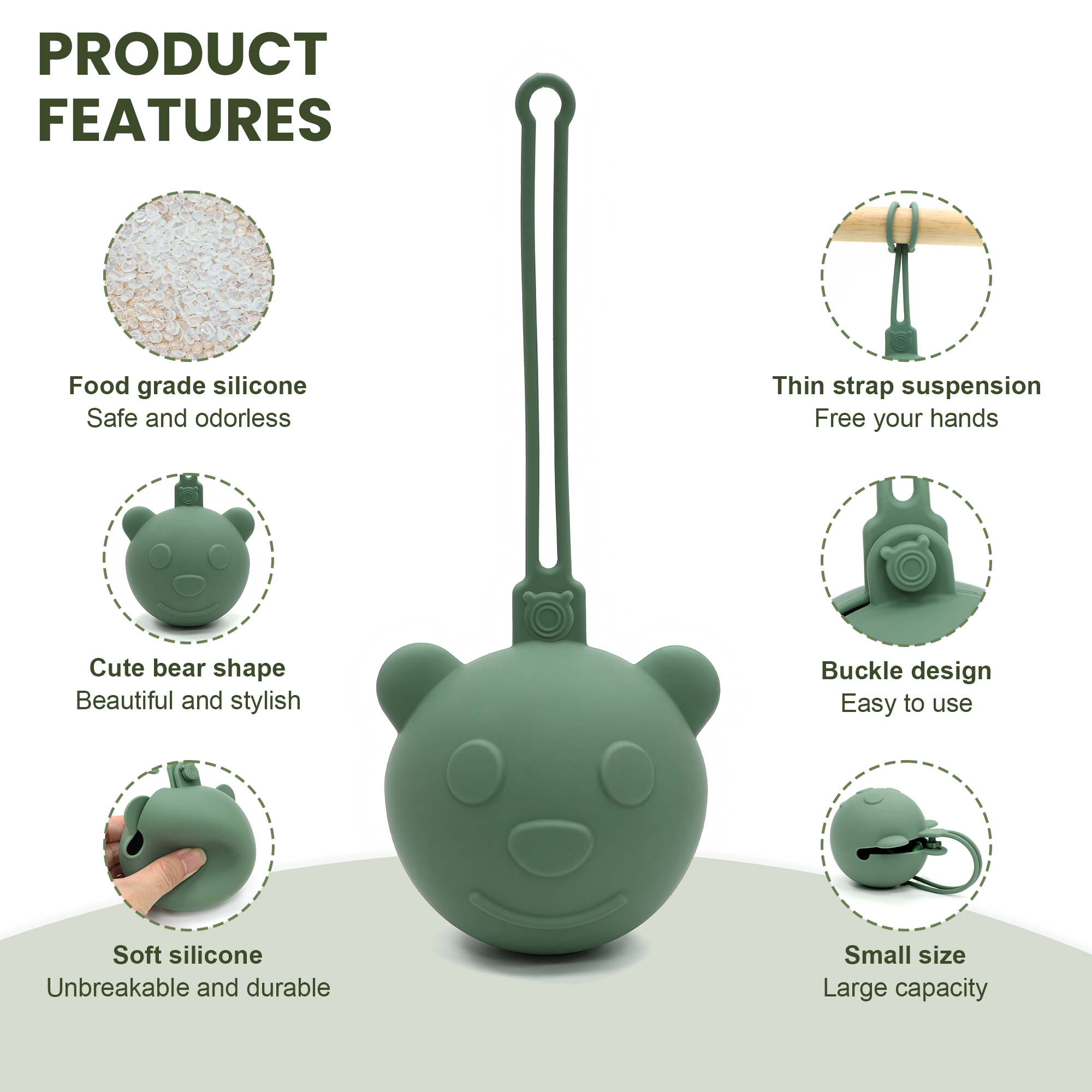 Bear-shaped portable silicone  - Backpack Diaper Bag review and price