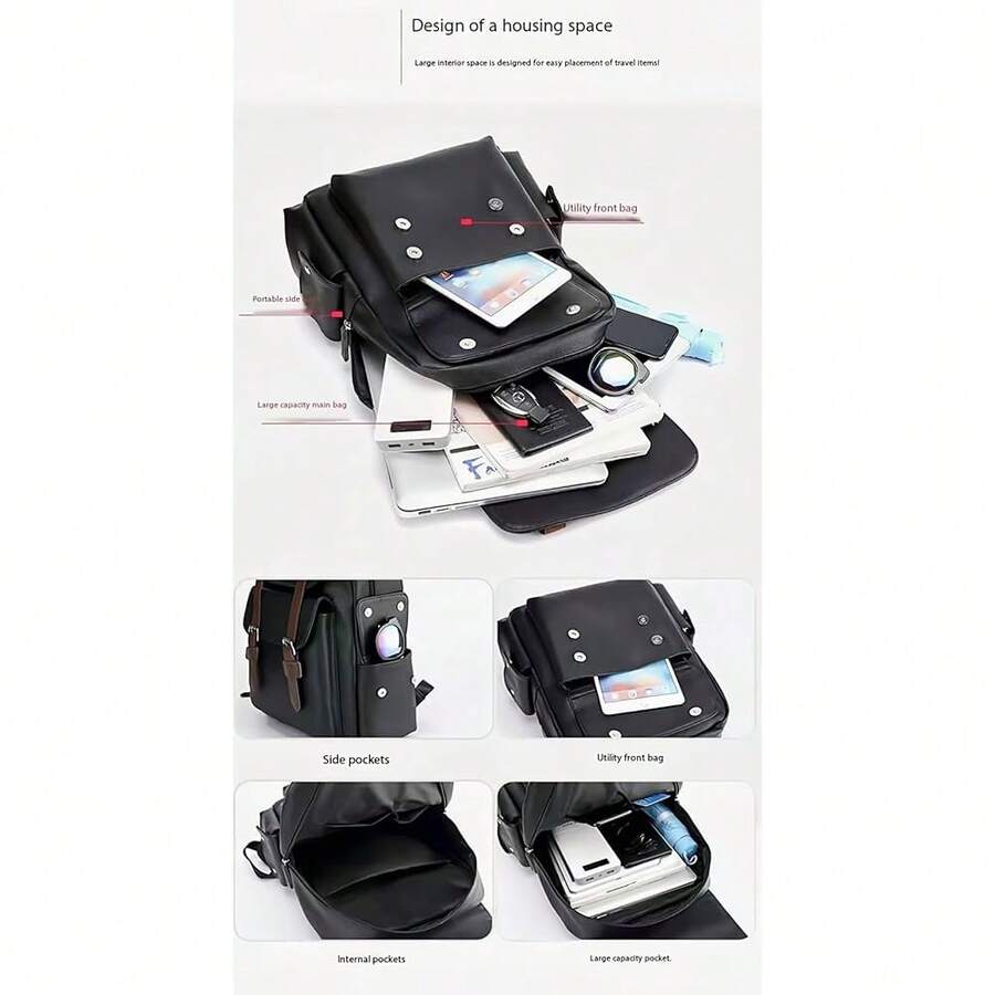 PU Leather Backpack For Men An - Leather Backpack Vintage review and price