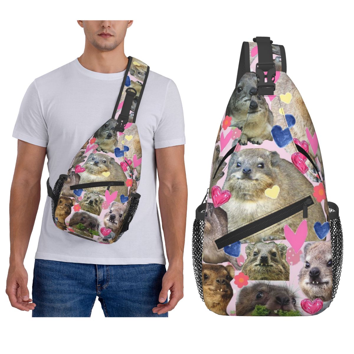 Cute Rock Hyrax Chest Bag Men  - Sling Backpack Shoulder review and price