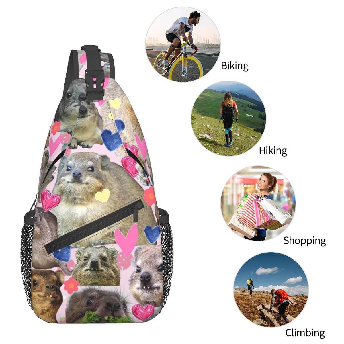Cute Rock Hyrax Chest Bag Men  - Sling Backpack Shoulder review and price