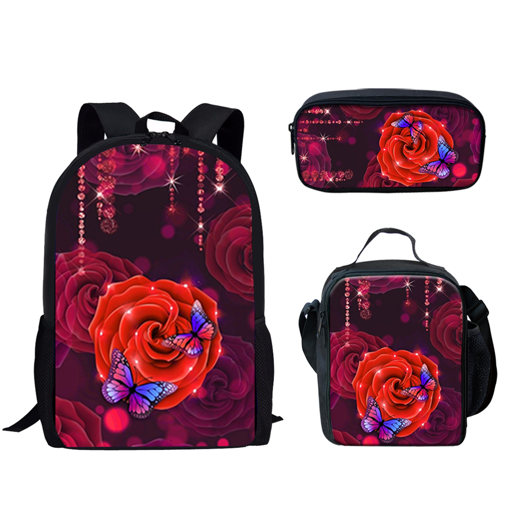 Gothic Red Rose Design Print 3 - School Backpack Teen review and price