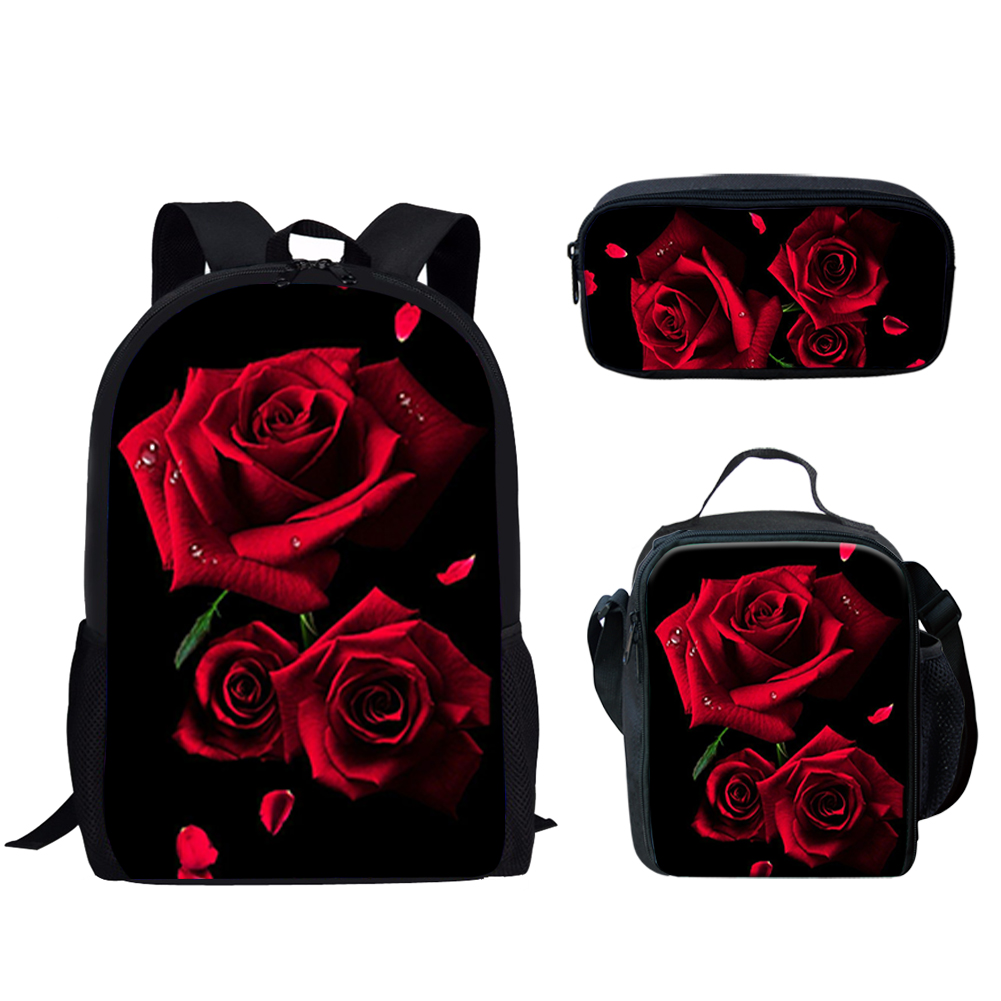 Gothic Red Rose Design Print 3 - School Backpack Teen review and price