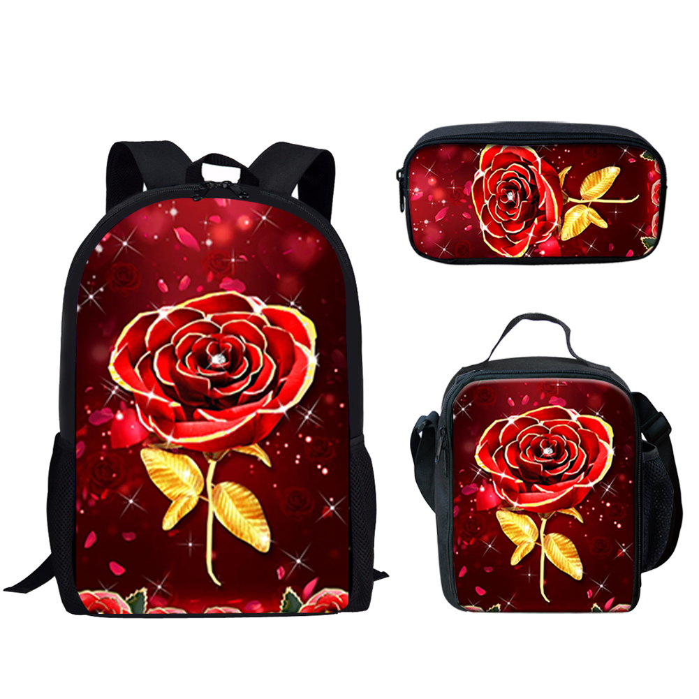 Gothic Red Rose Design Print 3 - School Backpack Teen review and price
