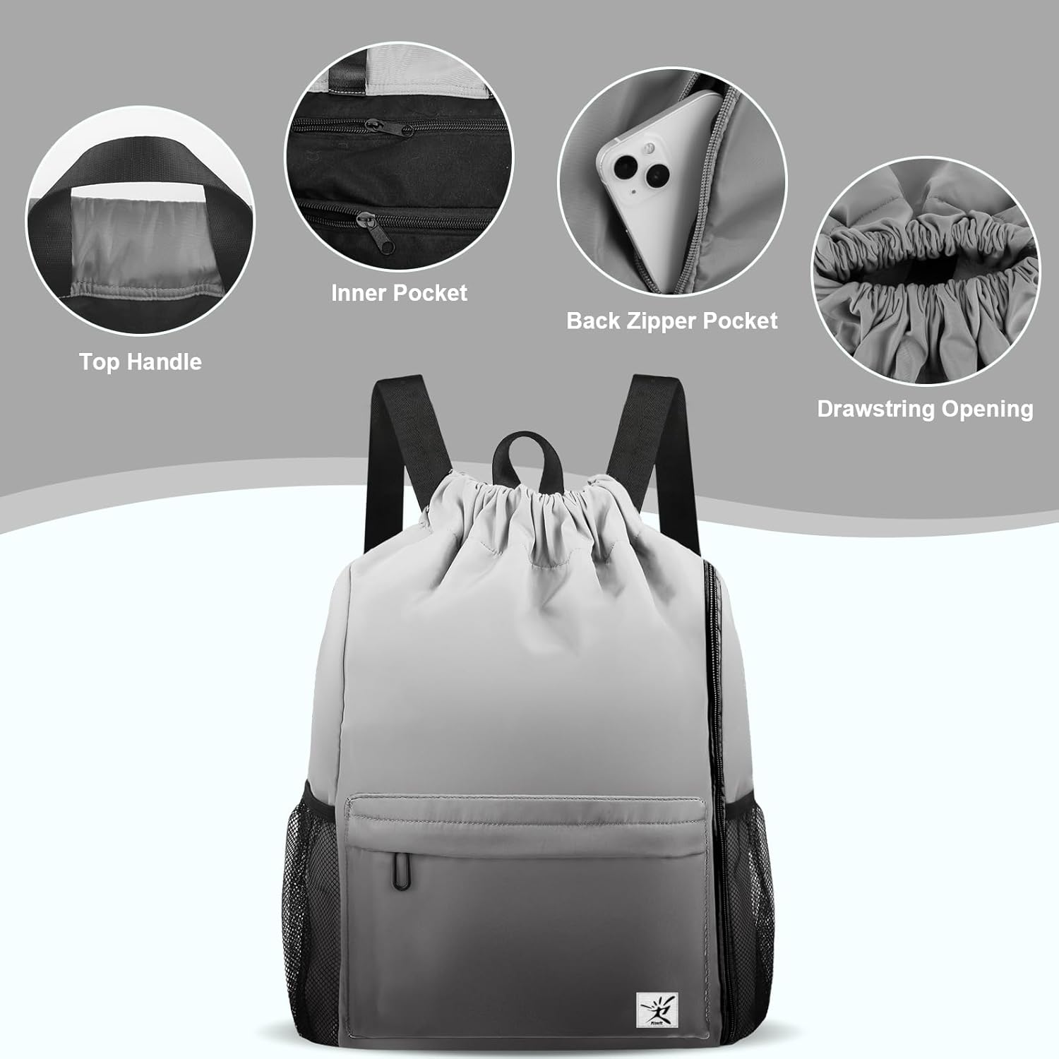 Drawstring Backpack with Mesh  - Drawstring Gym Bag review and price