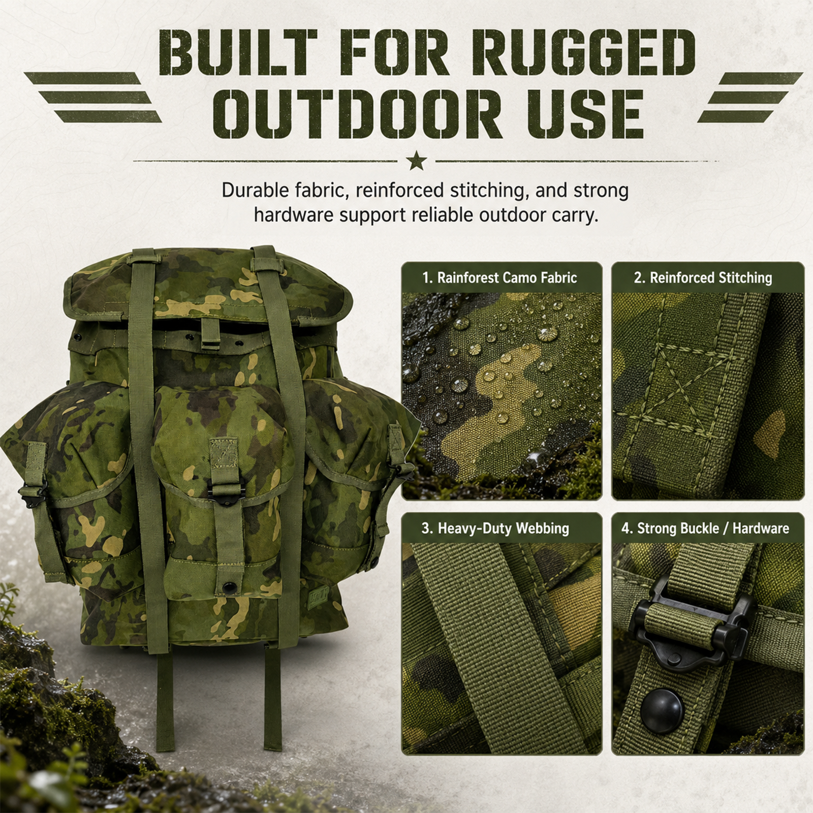 Rainforest Camo Outdoor Backpa - Rucksack Military Style review and price