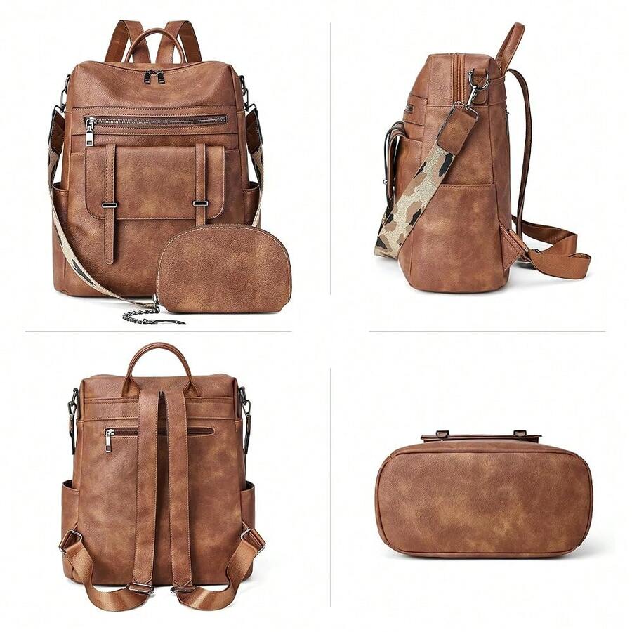 Women Fashion Vintage Brown PU - Leather Backpack Vintage review and price