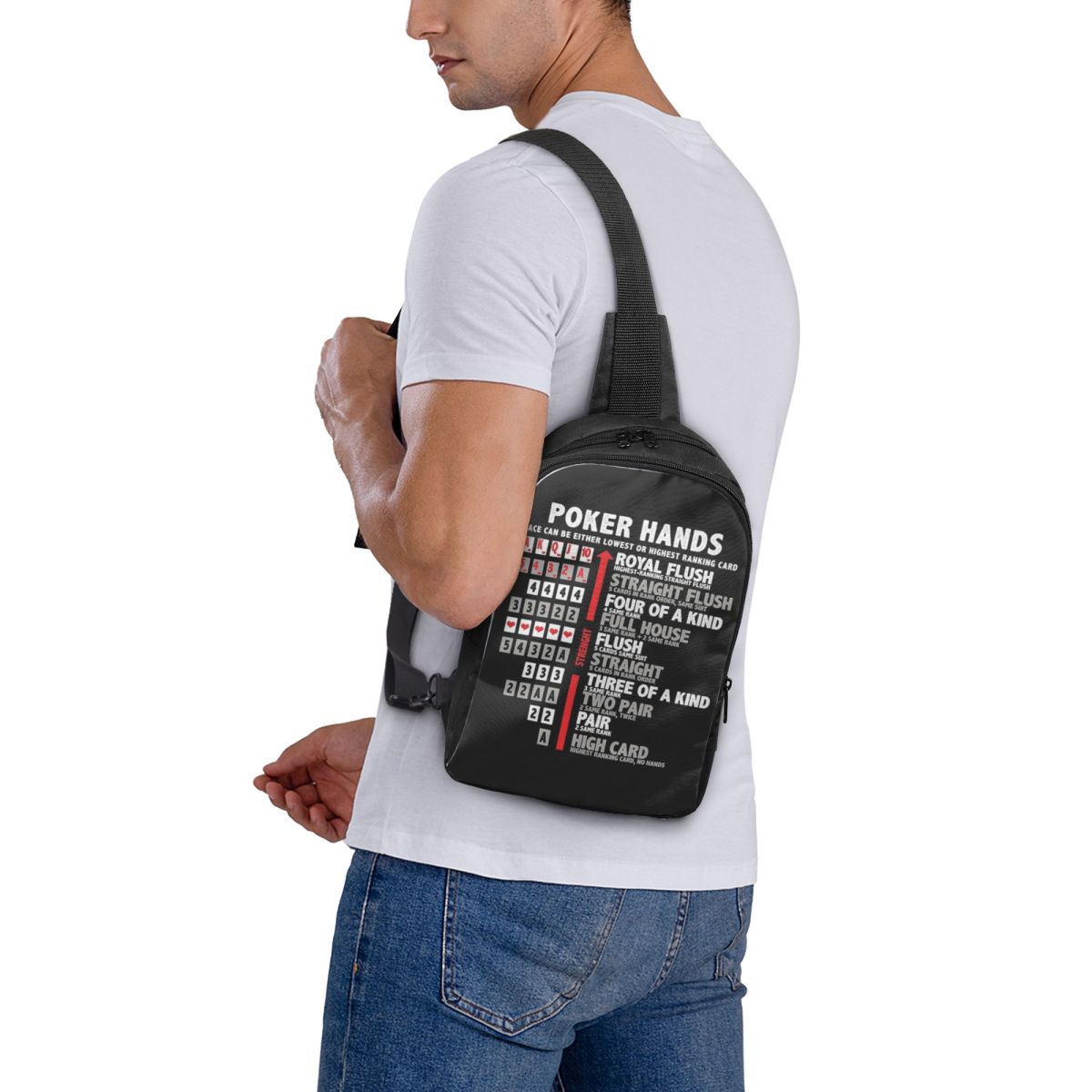 Poker Hands Chest Bag Crossbod - Sling Backpack Shoulder review and price