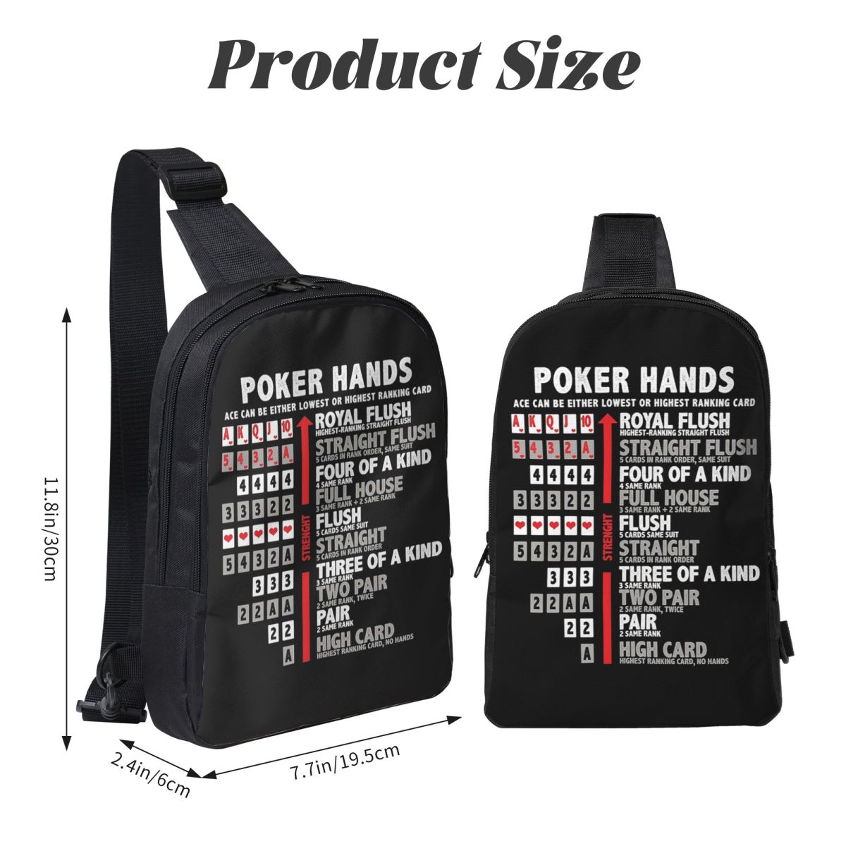 Poker Hands Chest Bag Crossbod - Sling Backpack Shoulder review and price