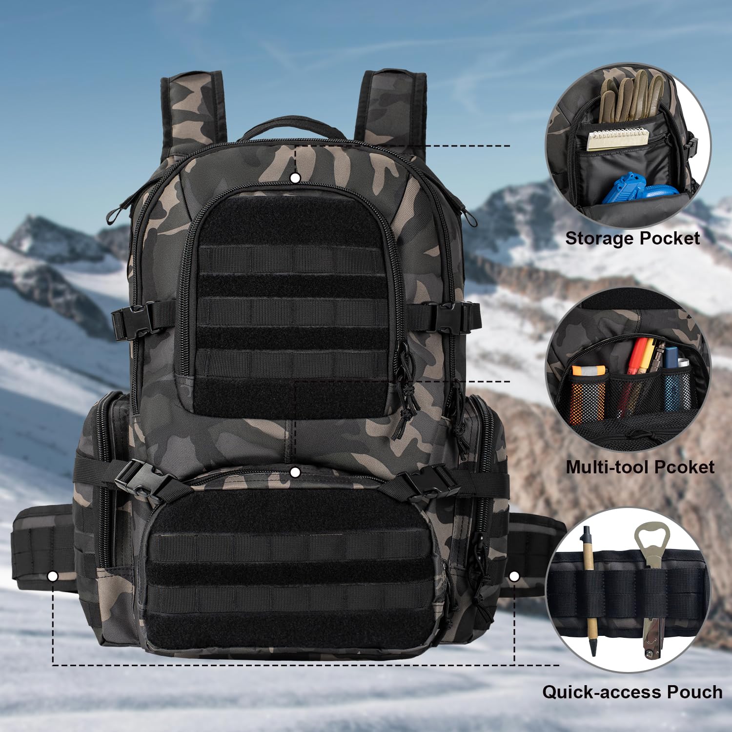50L Tactical Backpack Military - Rucksack Military Style review and price