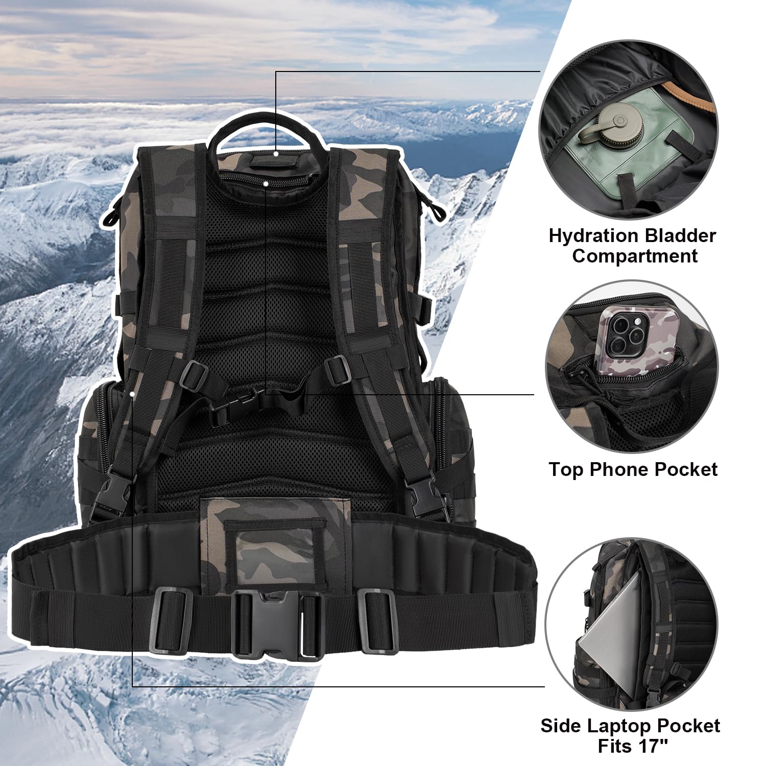 50L Tactical Backpack Military - Rucksack Military Style review and price