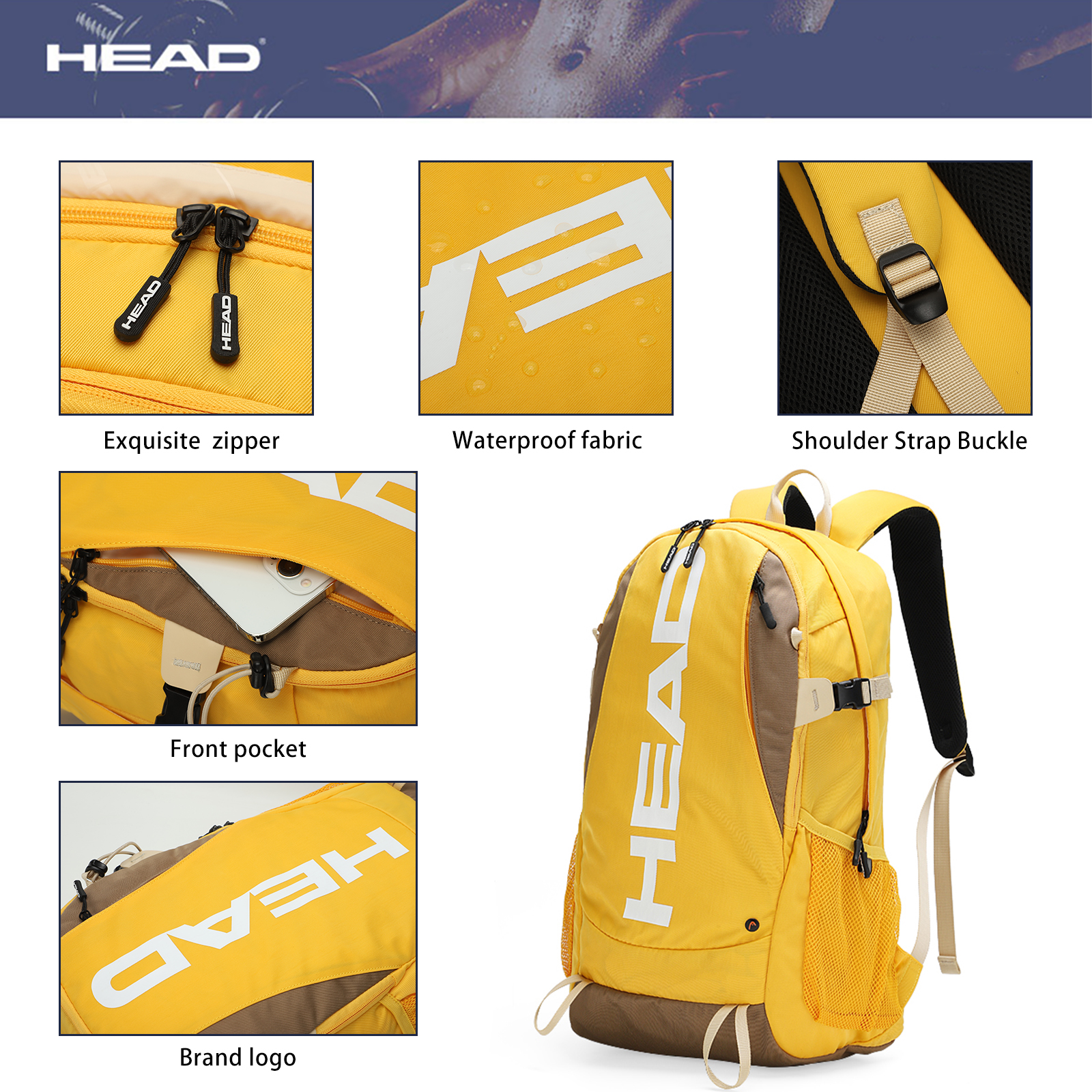 HEAD Waterproof Sport Gym Back - Hiking Backpack Waterproof review and price